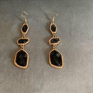 Black and gold earrings